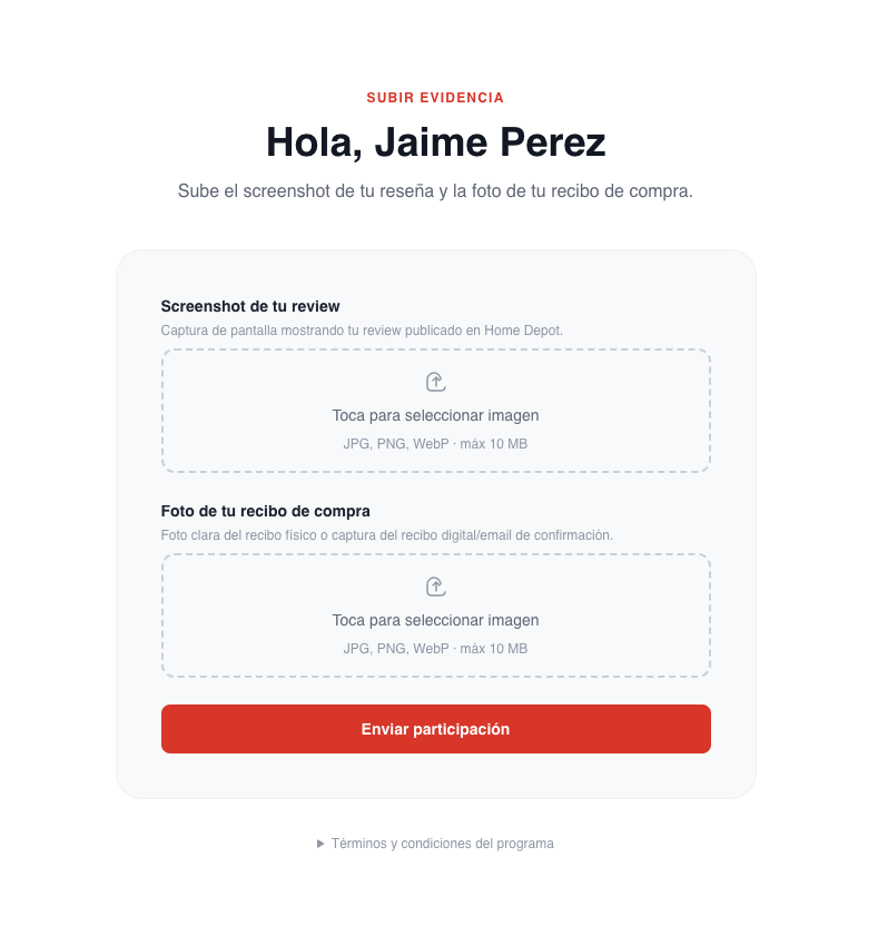 Envía tu evidencia